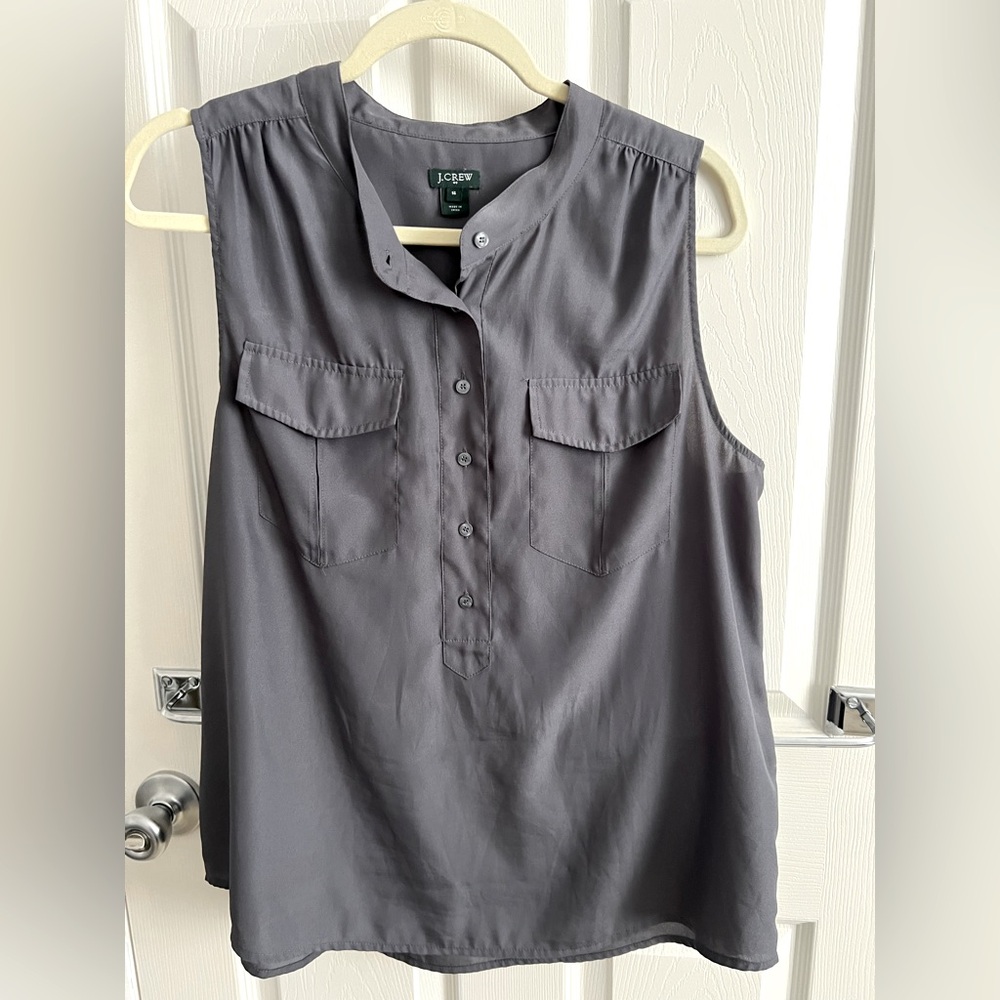 J. Crew grey double front pocket tank